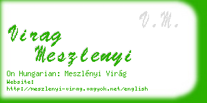 virag meszlenyi business card